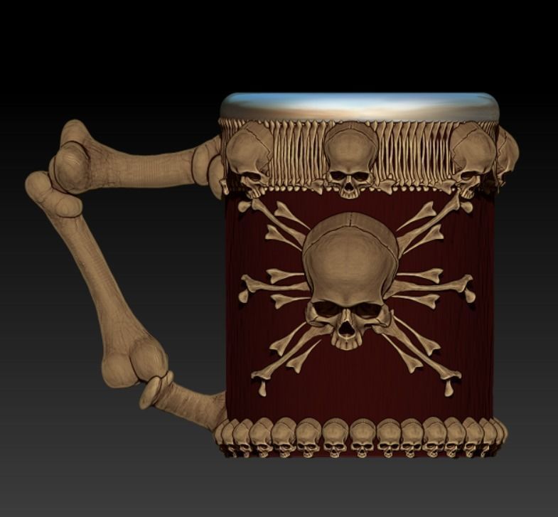 Beer mug for pirates 3d model stl 3D print model_1