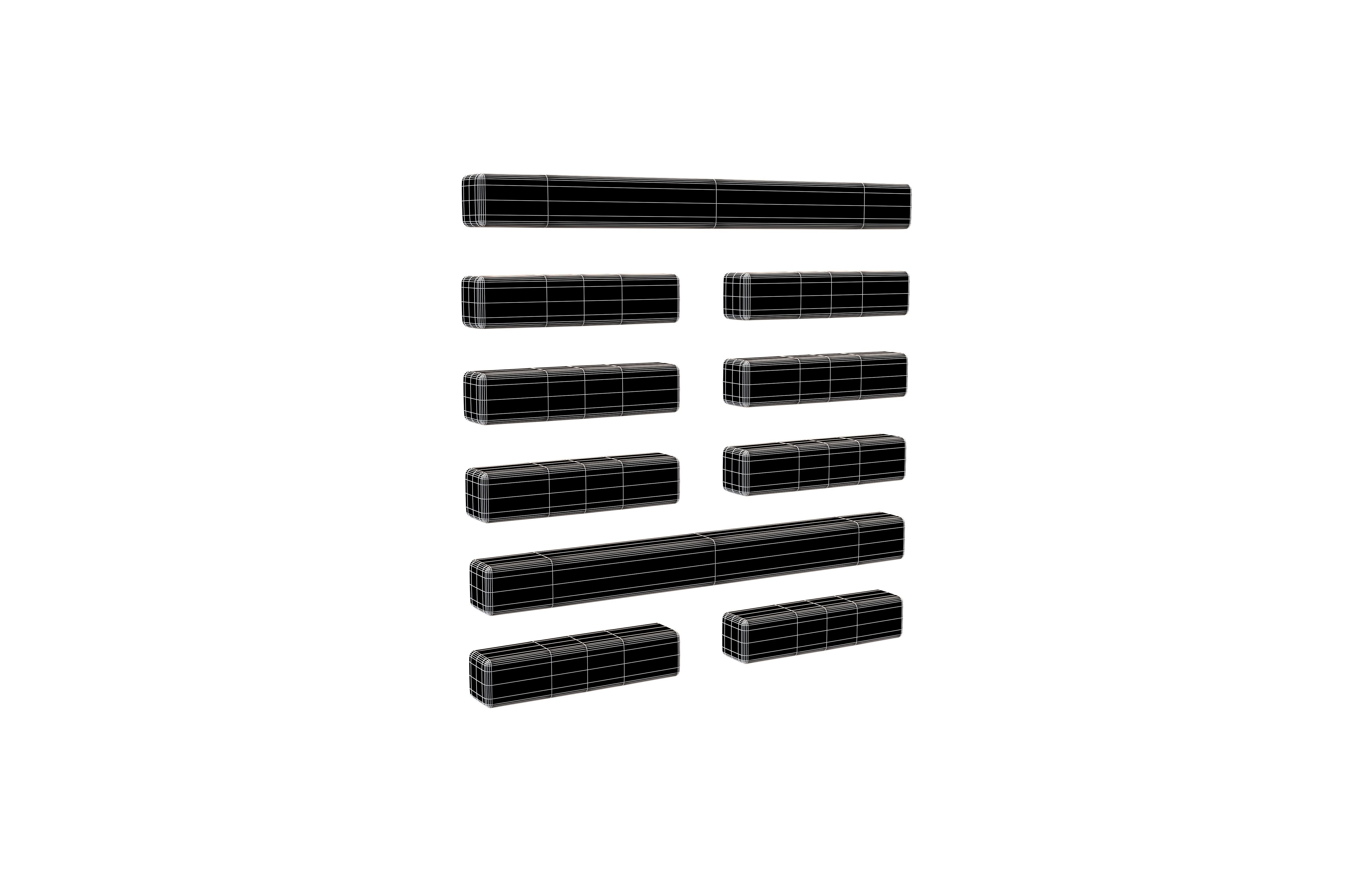 I Ching Hexagrams V1 Pack 001 Low-poly 3D model_29