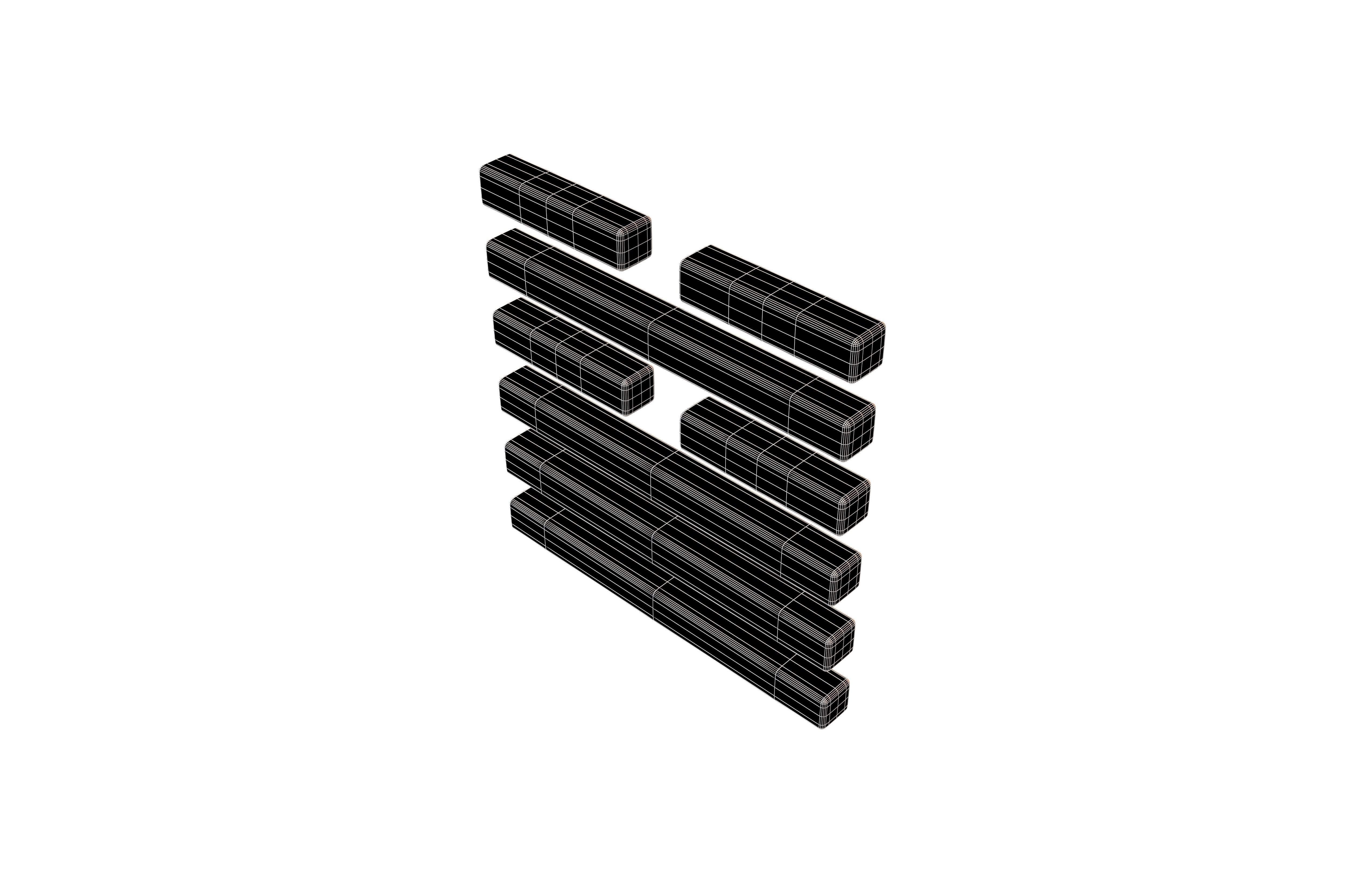 I Ching Hexagrams V1 Pack 001 Low-poly 3D model_38