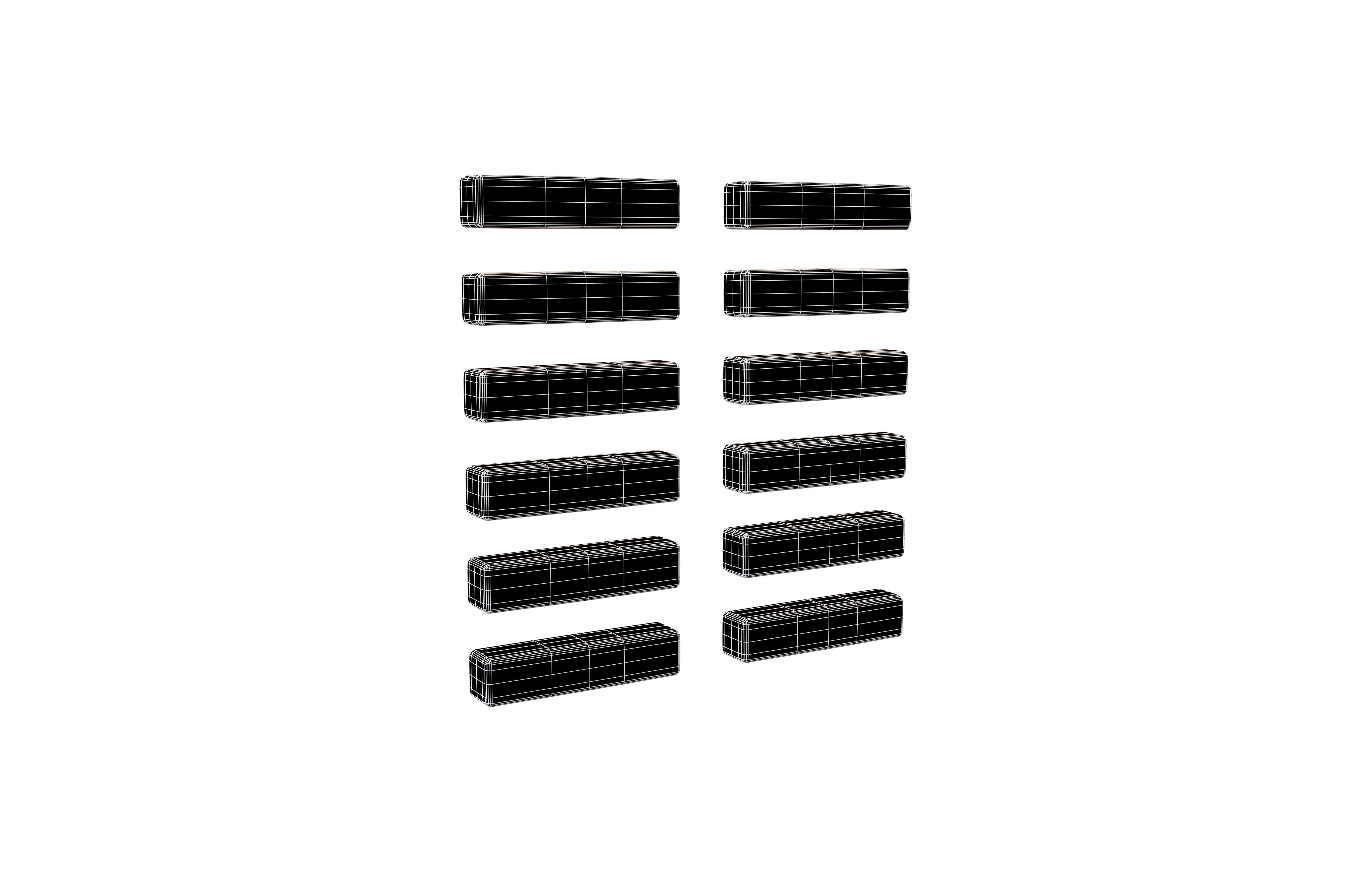 I Ching Hexagrams V1 Pack 001 Low-poly 3D model_12