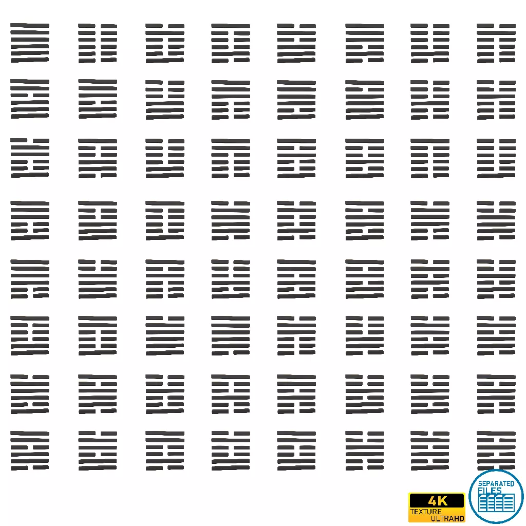 I Ching Hexagrams V1 Pack 001 Low-poly 3D model_0