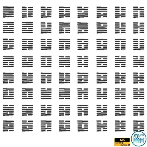 I Ching Hexagrams V1 Pack 001 Low-poly 3D model I Ching Hexagrams V1 Pack 001 Low-poly 3D model