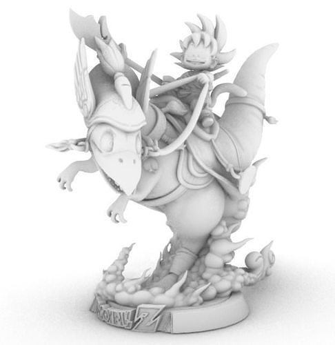 goku on dragon by dragonball kai 3D print model