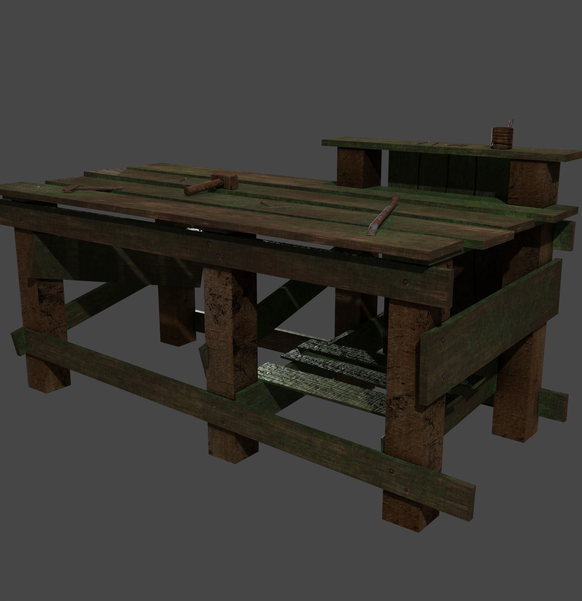 Workbench PBR Low-poly game ready Low-poly 3D model_1