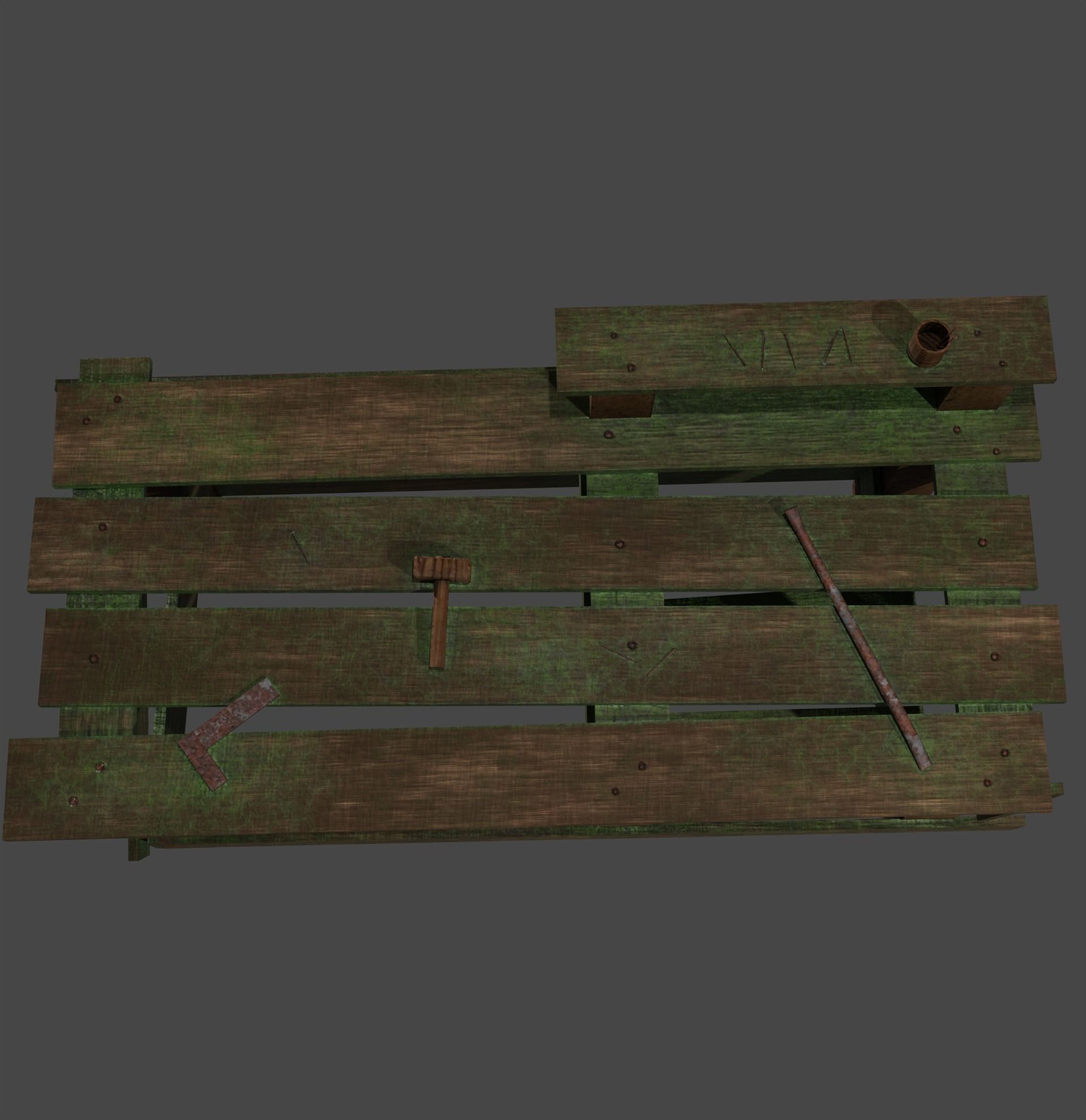 Workbench PBR Low-poly game ready Low-poly 3D model_2