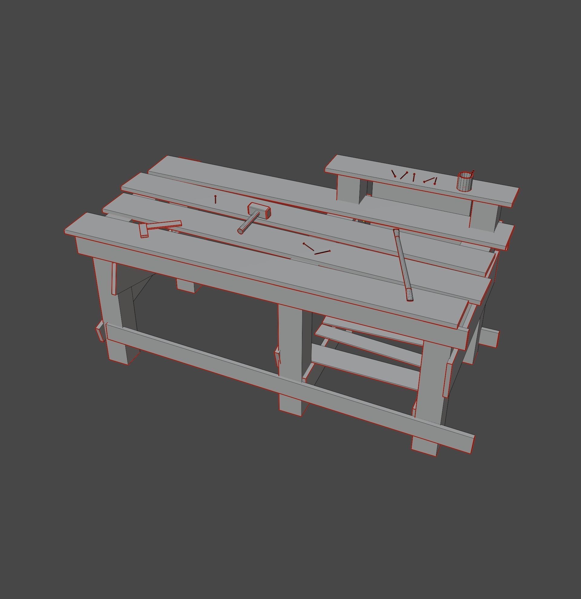 Workbench PBR Low-poly game ready Low-poly 3D model_6