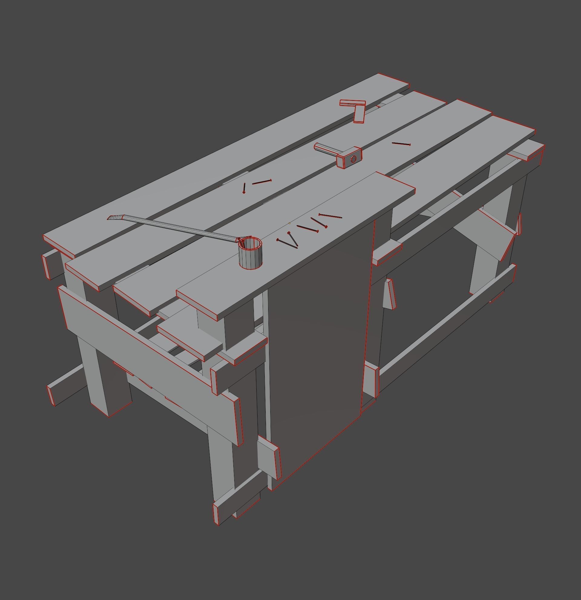 Workbench PBR Low-poly game ready Low-poly 3D model_5