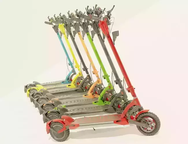 Low-poly off-road electric scooter All colors 3D Model Collection