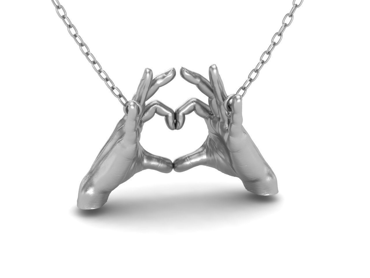 Hand Heart Printable 3D Pendant 3D model 3D printable CGTrader