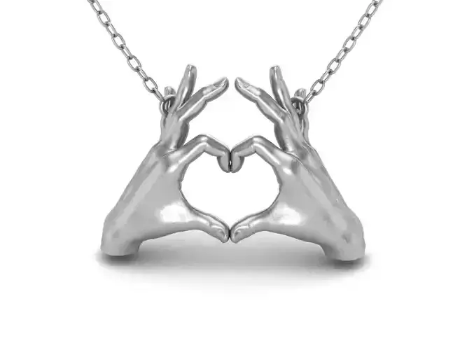 Hand Heart Printable 3D Pendant