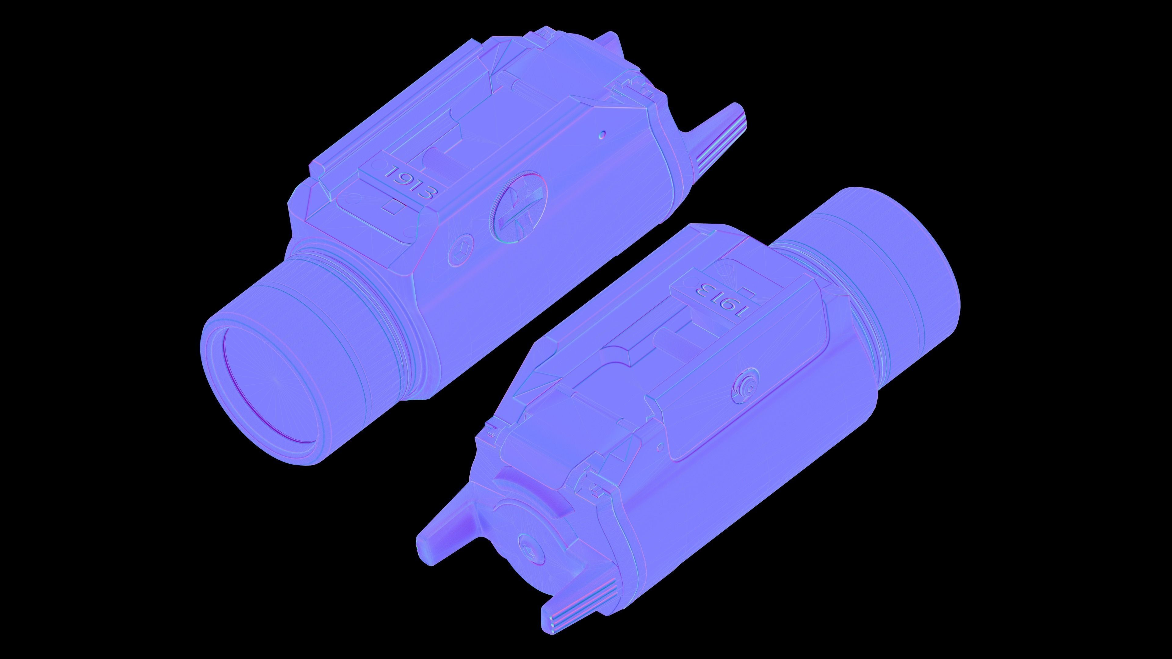 Streamlight TLR-1 HL Flashlight Low-poly 3D model_6