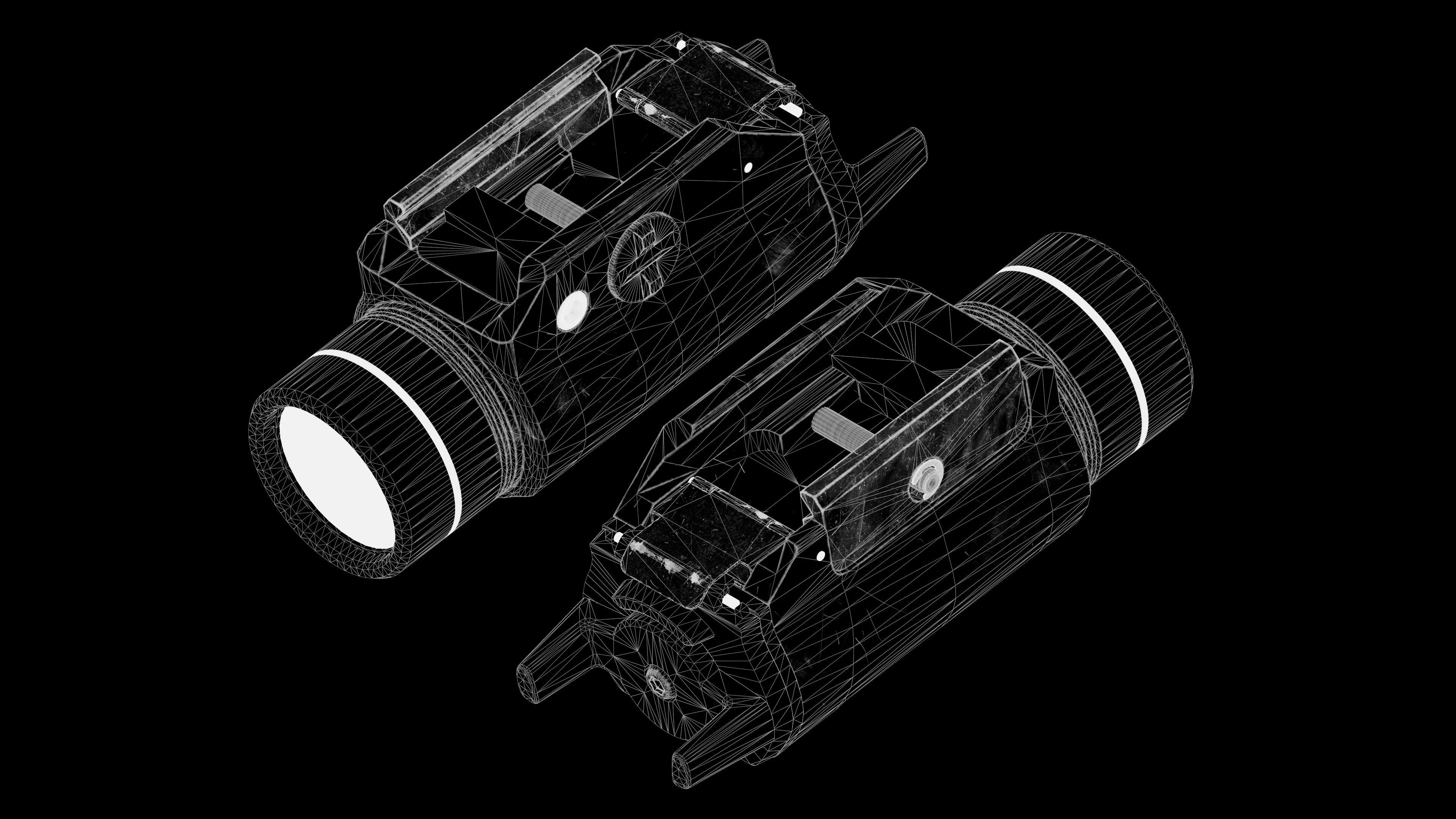 Streamlight TLR-1 HL Flashlight Low-poly 3D model_7