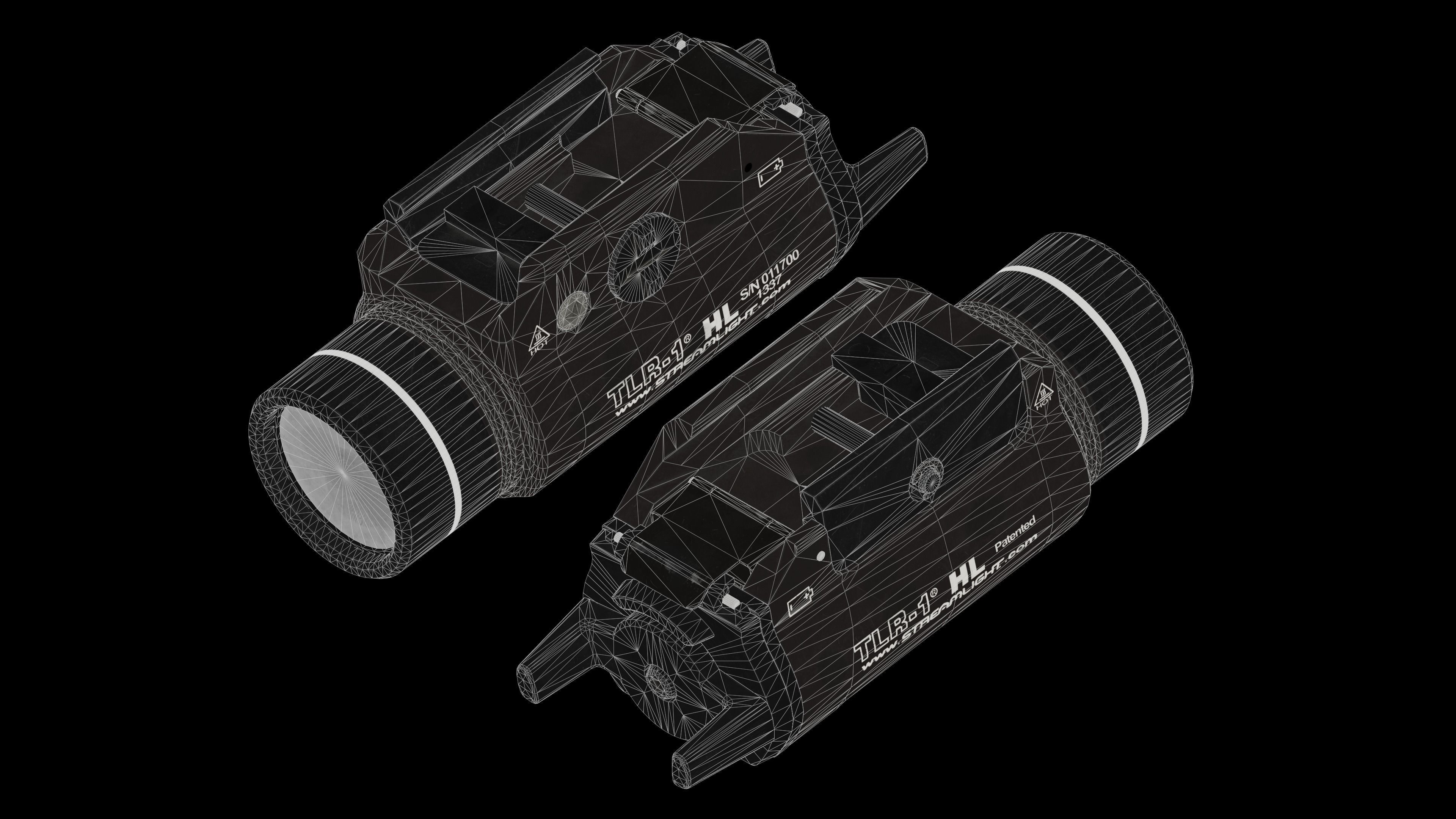 Streamlight TLR-1 HL Flashlight Low-poly 3D model_5