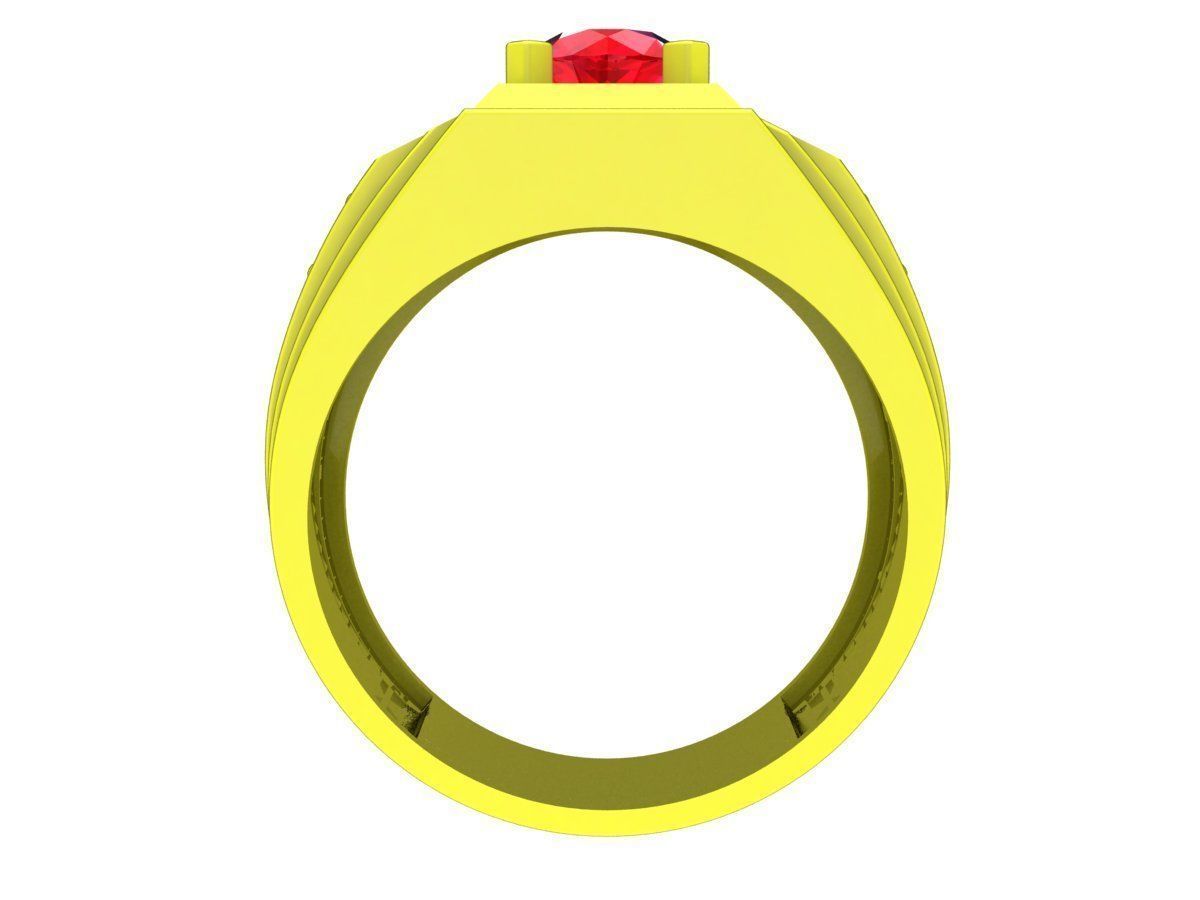 elegant diamond korean men ring 4965 3D print model_2