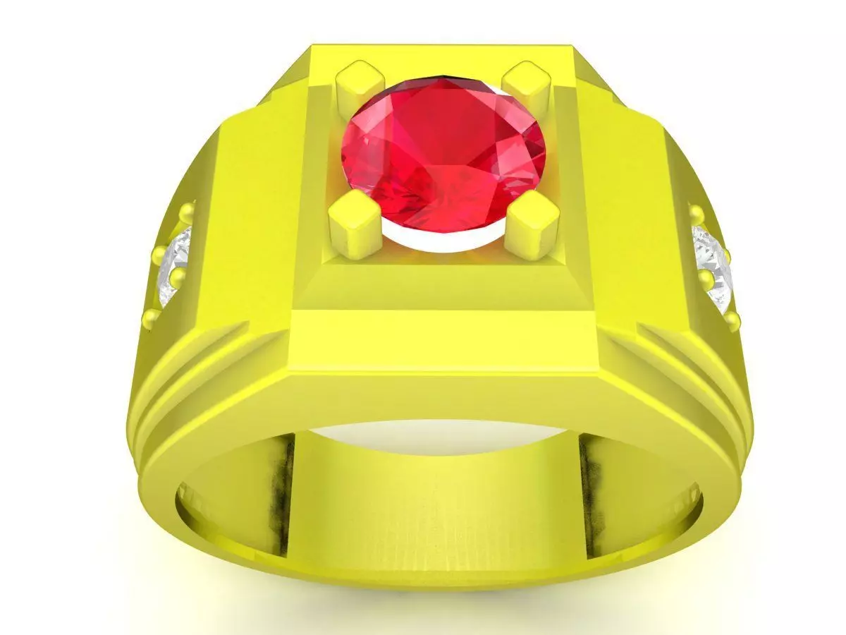 elegant diamond korean men ring 4965 3D print model_0