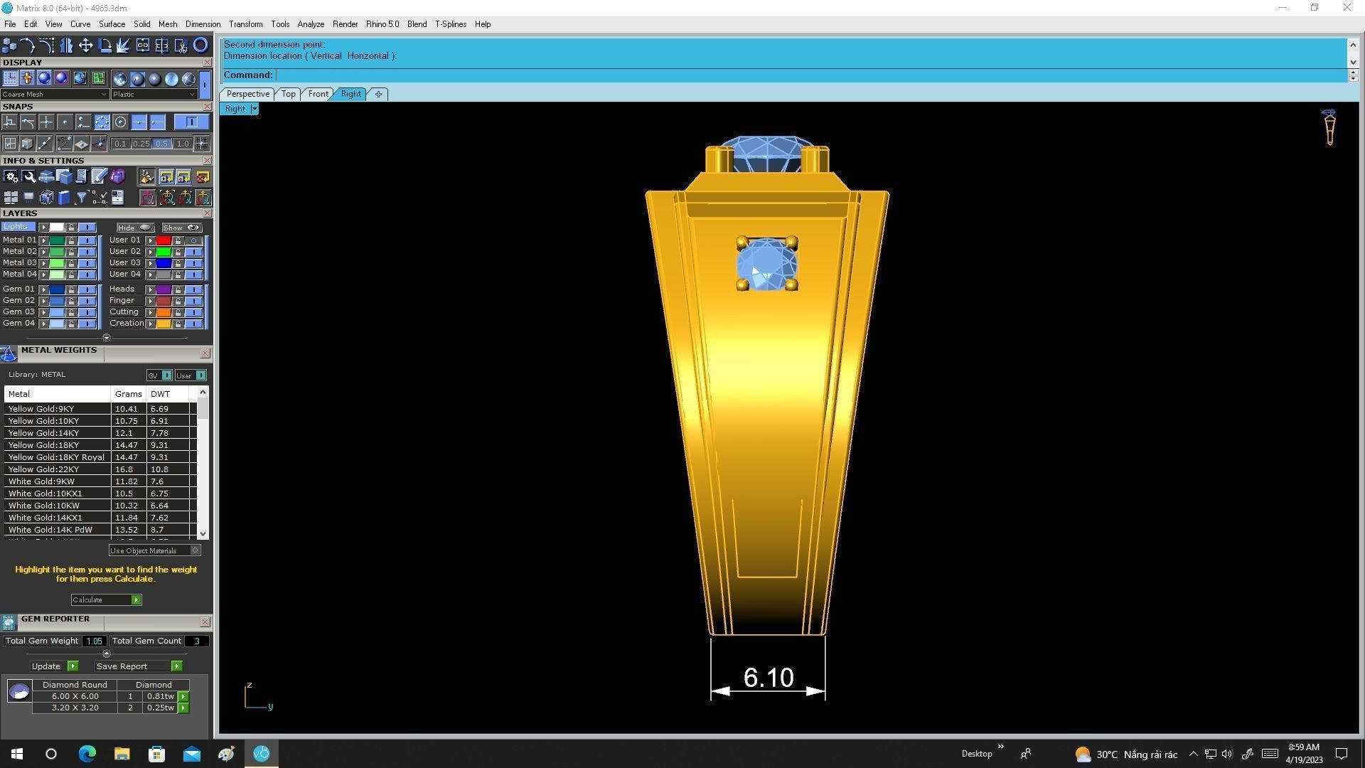 elegant diamond korean men ring 4965 3D print model_6