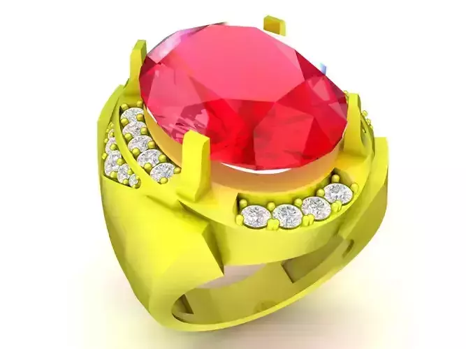 korean oval diamond men ring 4975