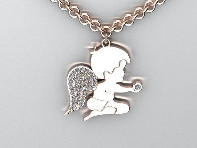 angel pendant 3D print model_2