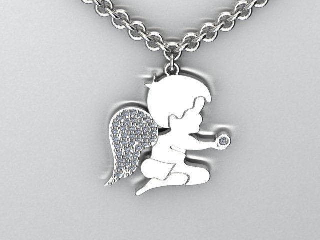 angel pendant 3D print model_1