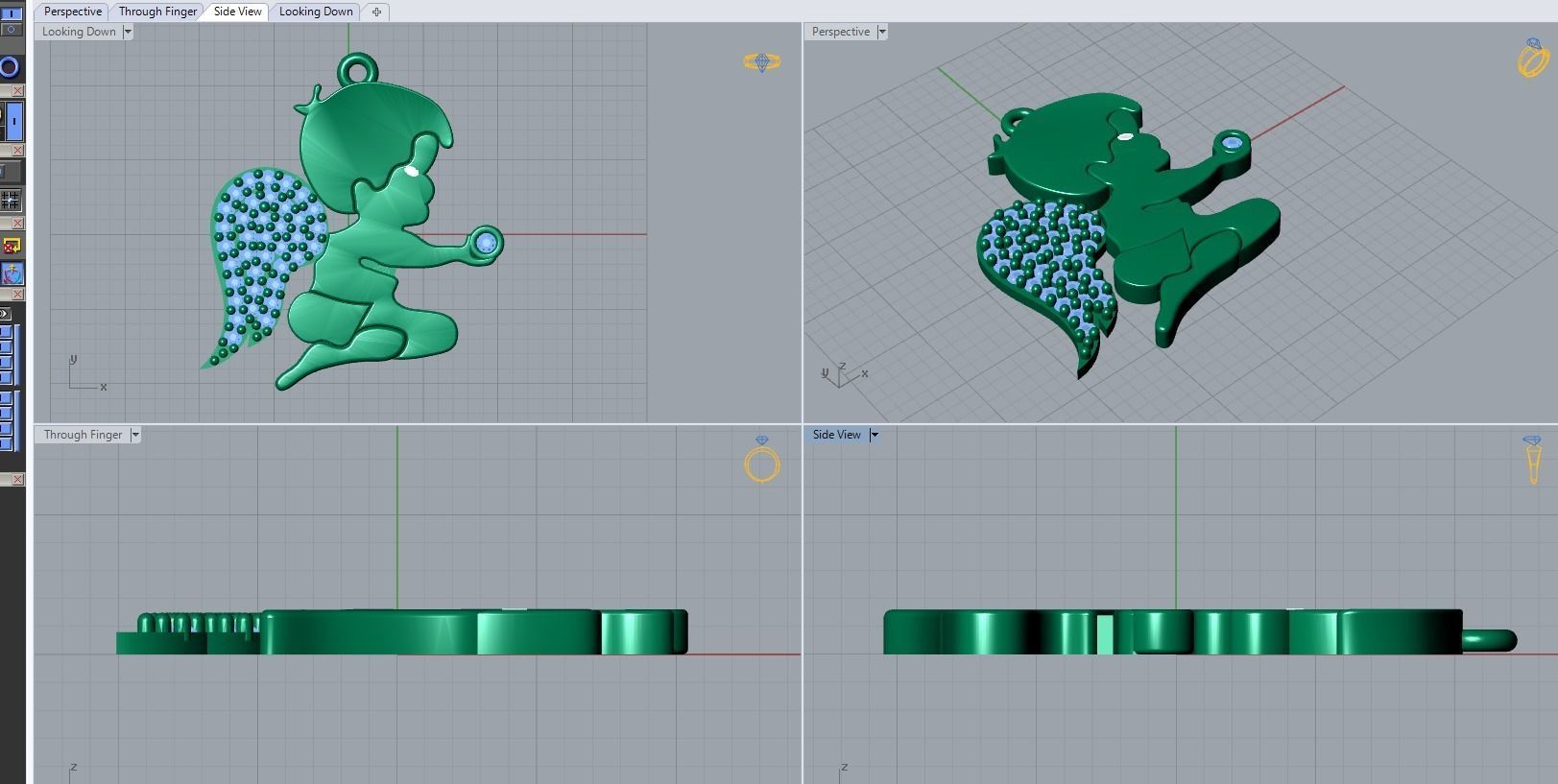 angel pendant 3D print model_3