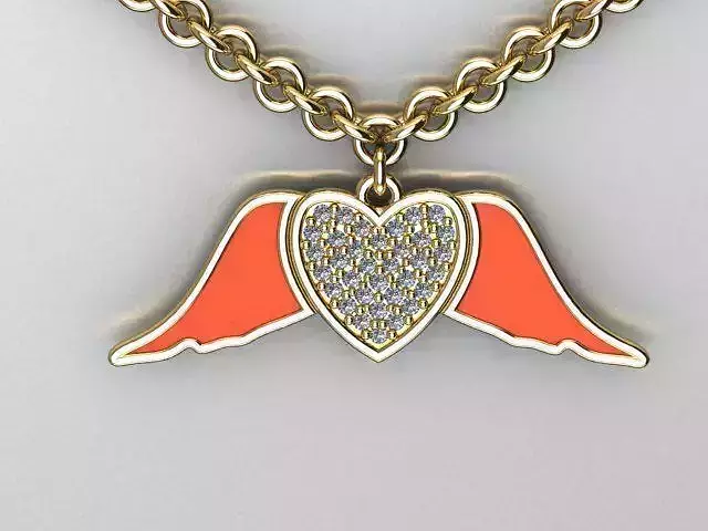 enamel heart pendant