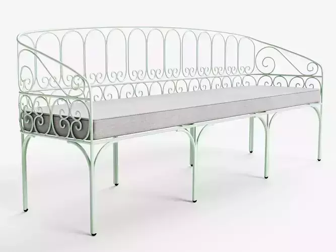 Garden Bench ornate metal decorative wire