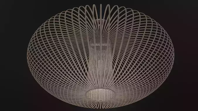 Rattan Light Fixture 3D model