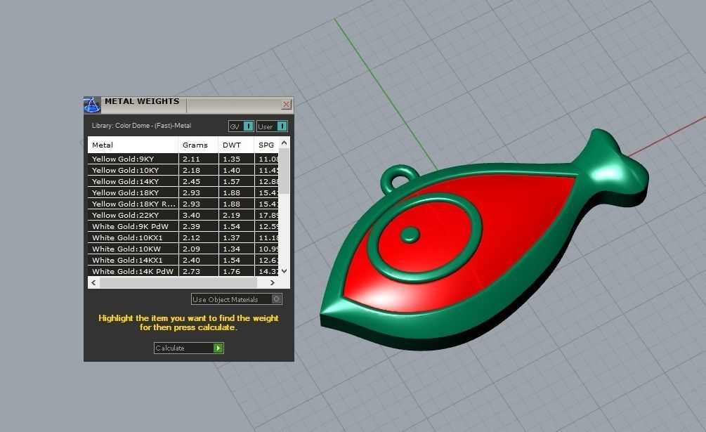 fish pendant 3D print model_4