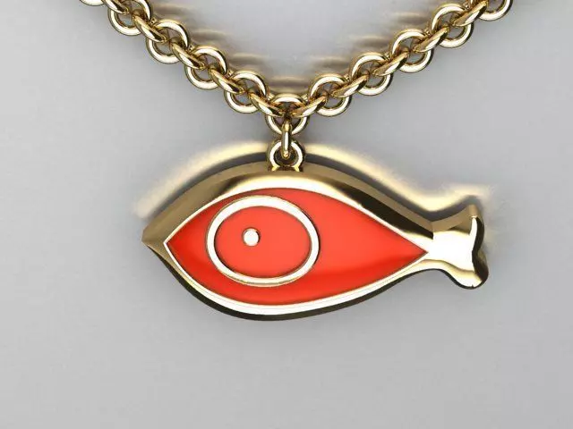 fish pendant 3D print model_0