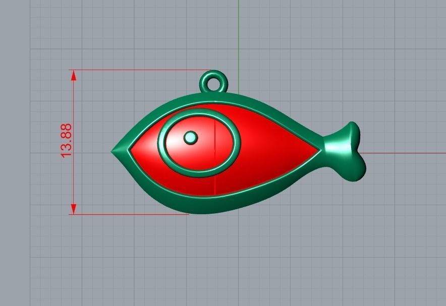 fish pendant 3D print model_5