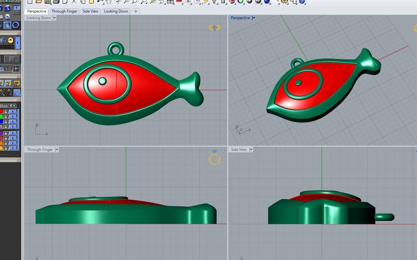 fish pendant 3D print model_3