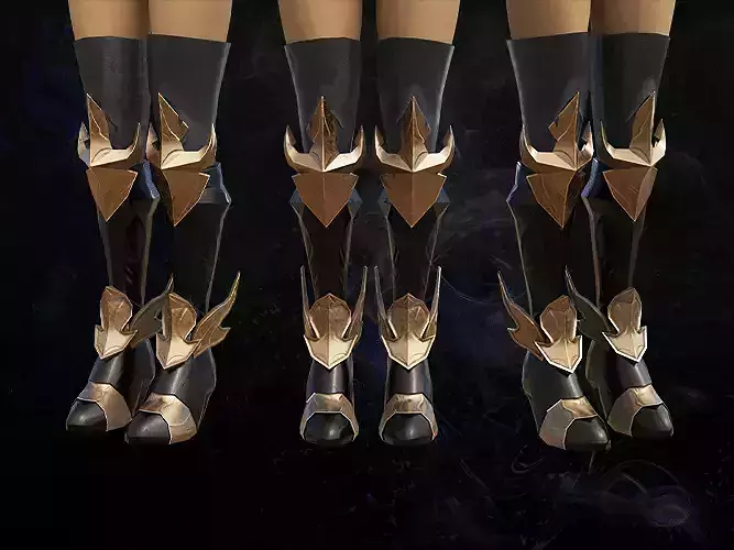 Warrior leg armor female lowpoly game asset