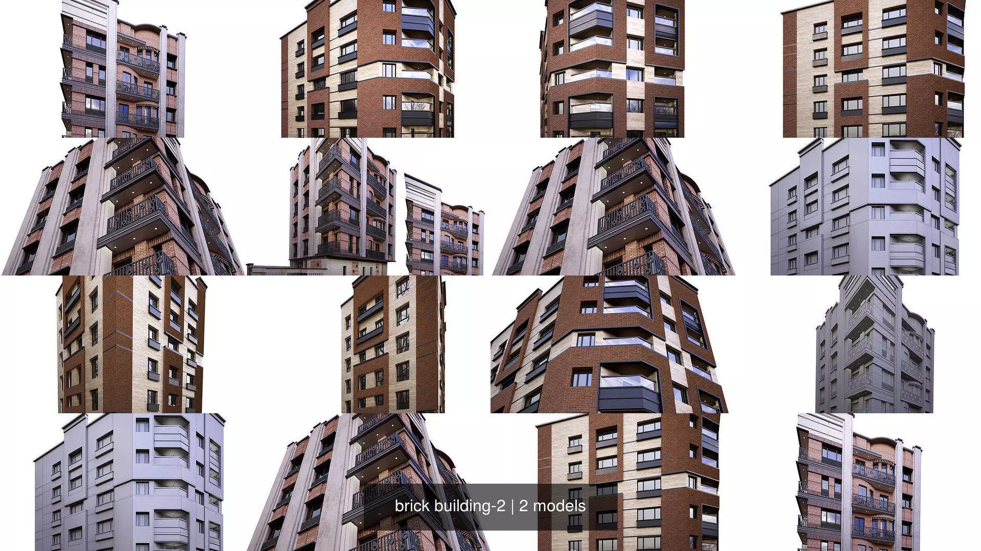 brick building-2 3D Model Collection_0