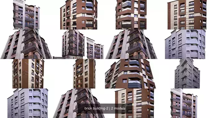 brick building-2 3D Model Collection