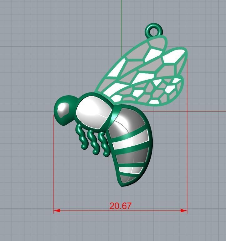 fly pendant 3D print model_6