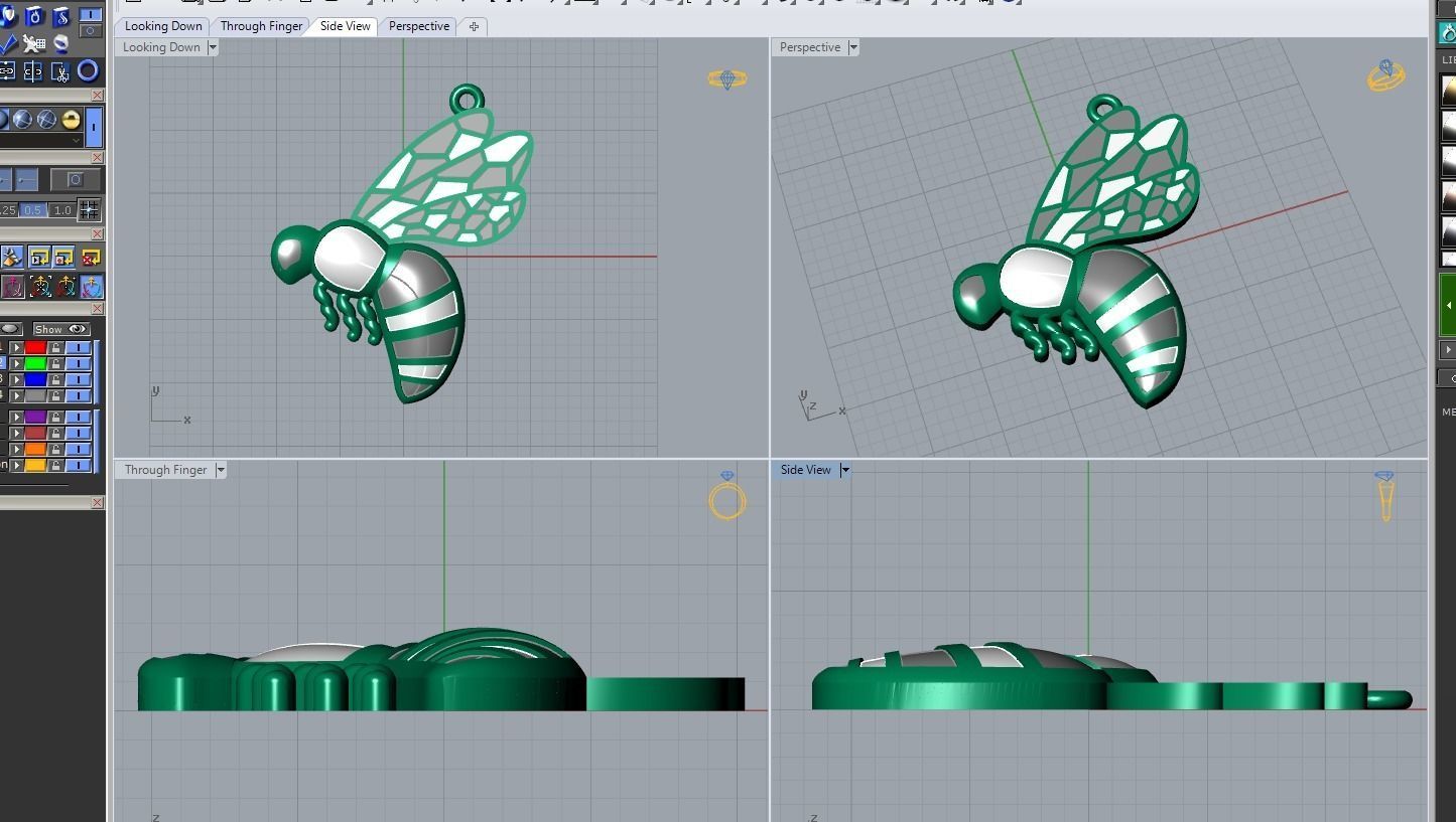 fly pendant 3D print model_3