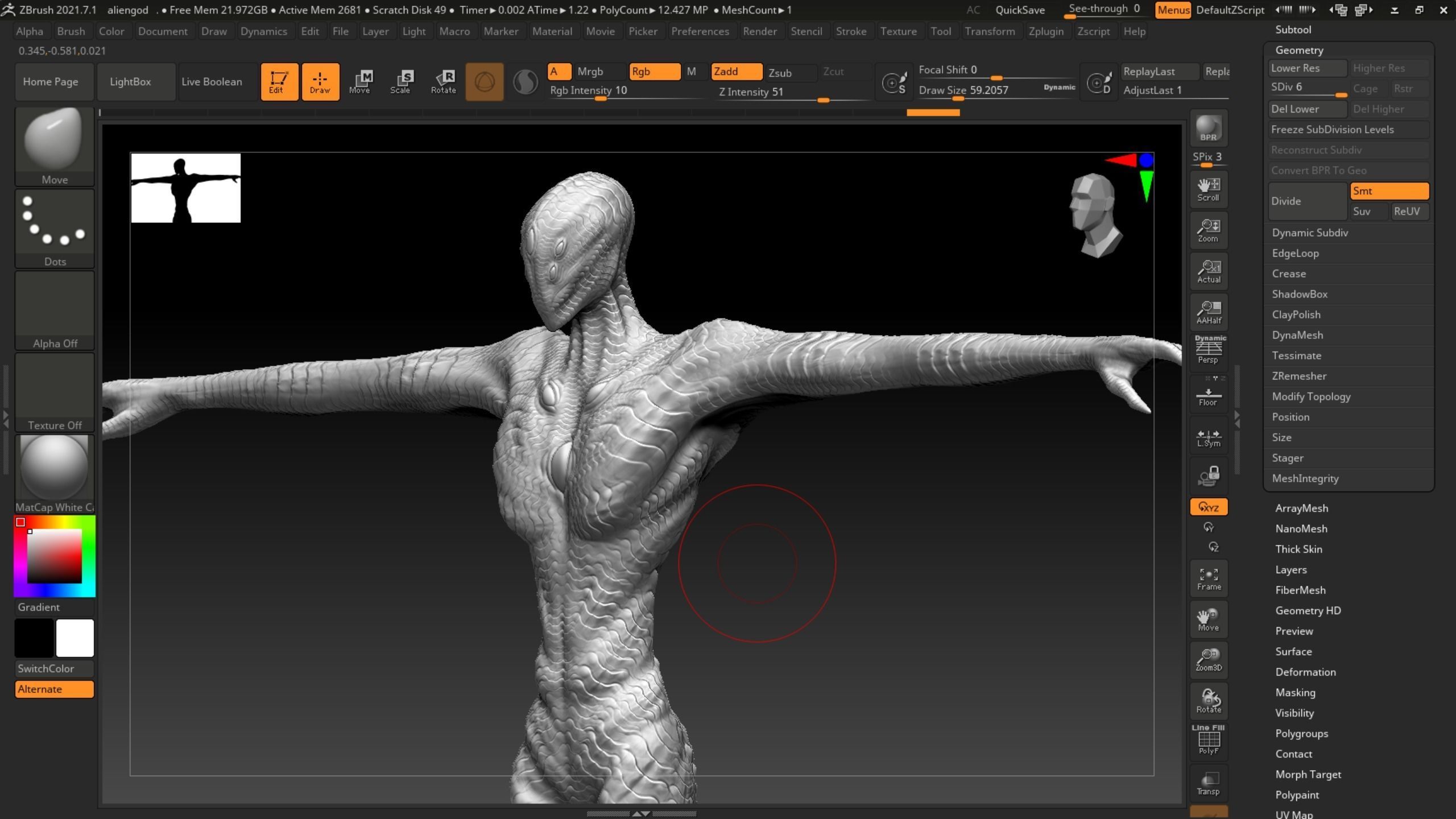 Alien God Entity Low-poly 3D model_16