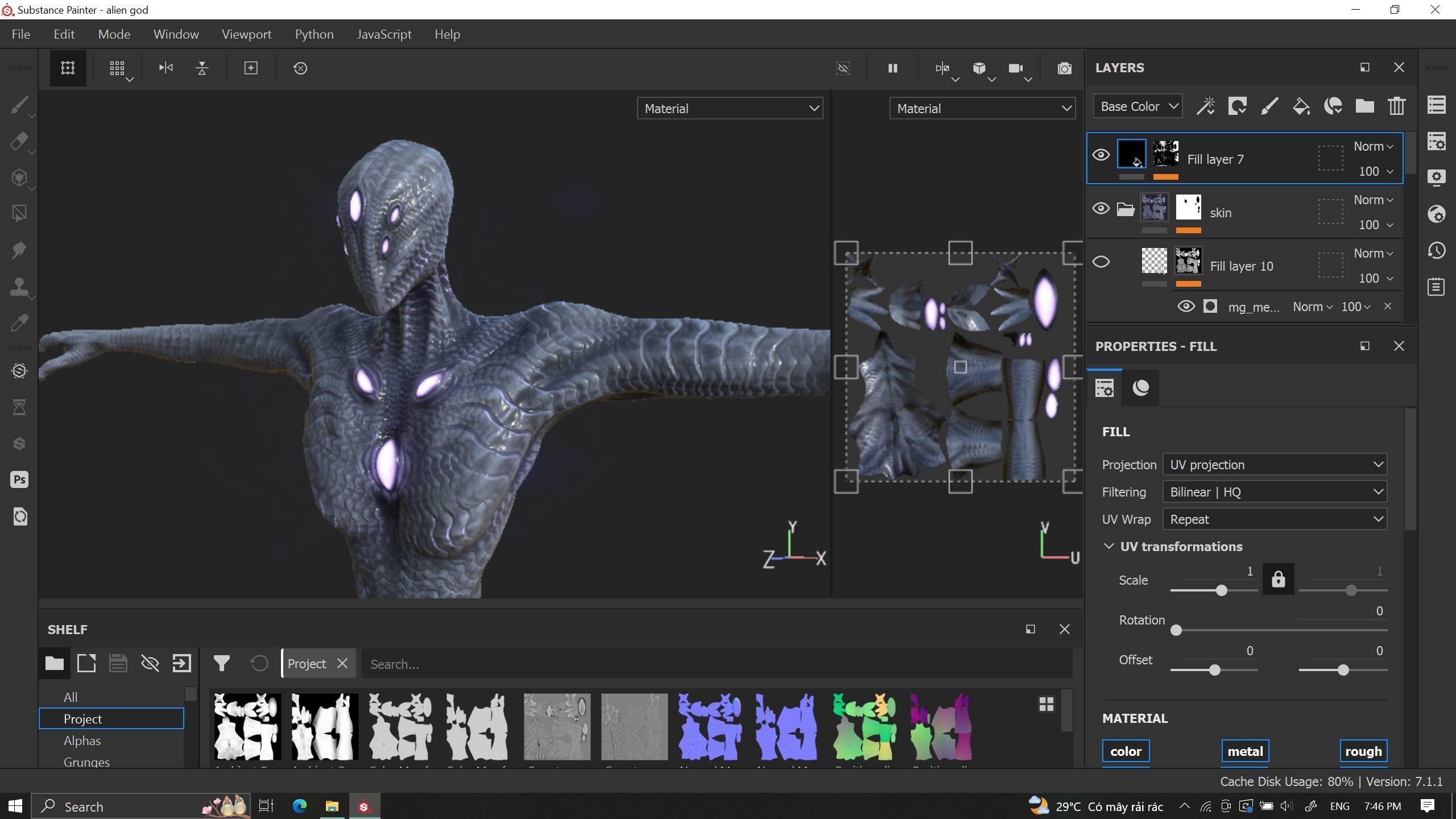 Alien God Entity Low-poly 3D model_15