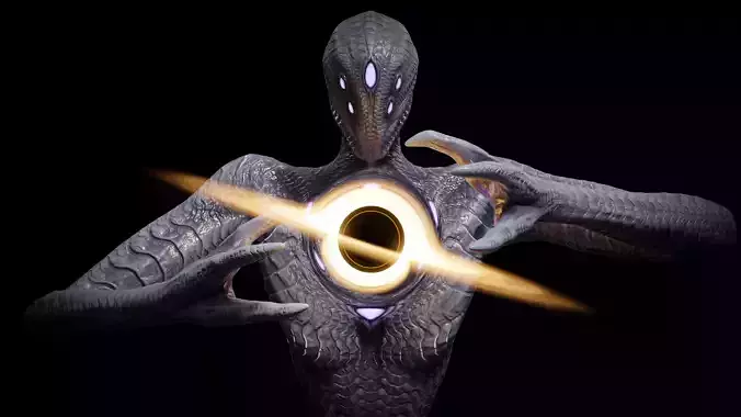 Alien God Entity Low-poly 3D model