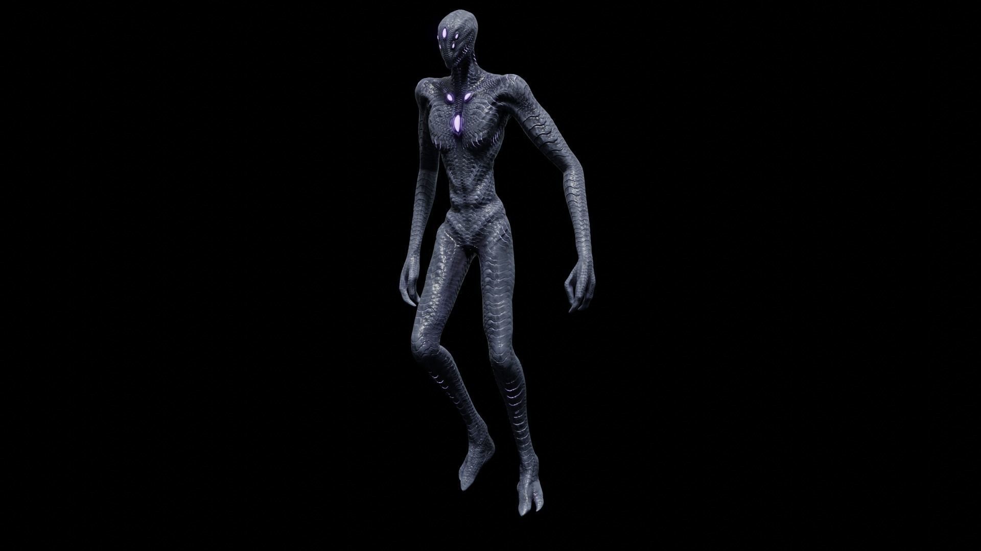Alien God Entity Low-poly 3D model_24