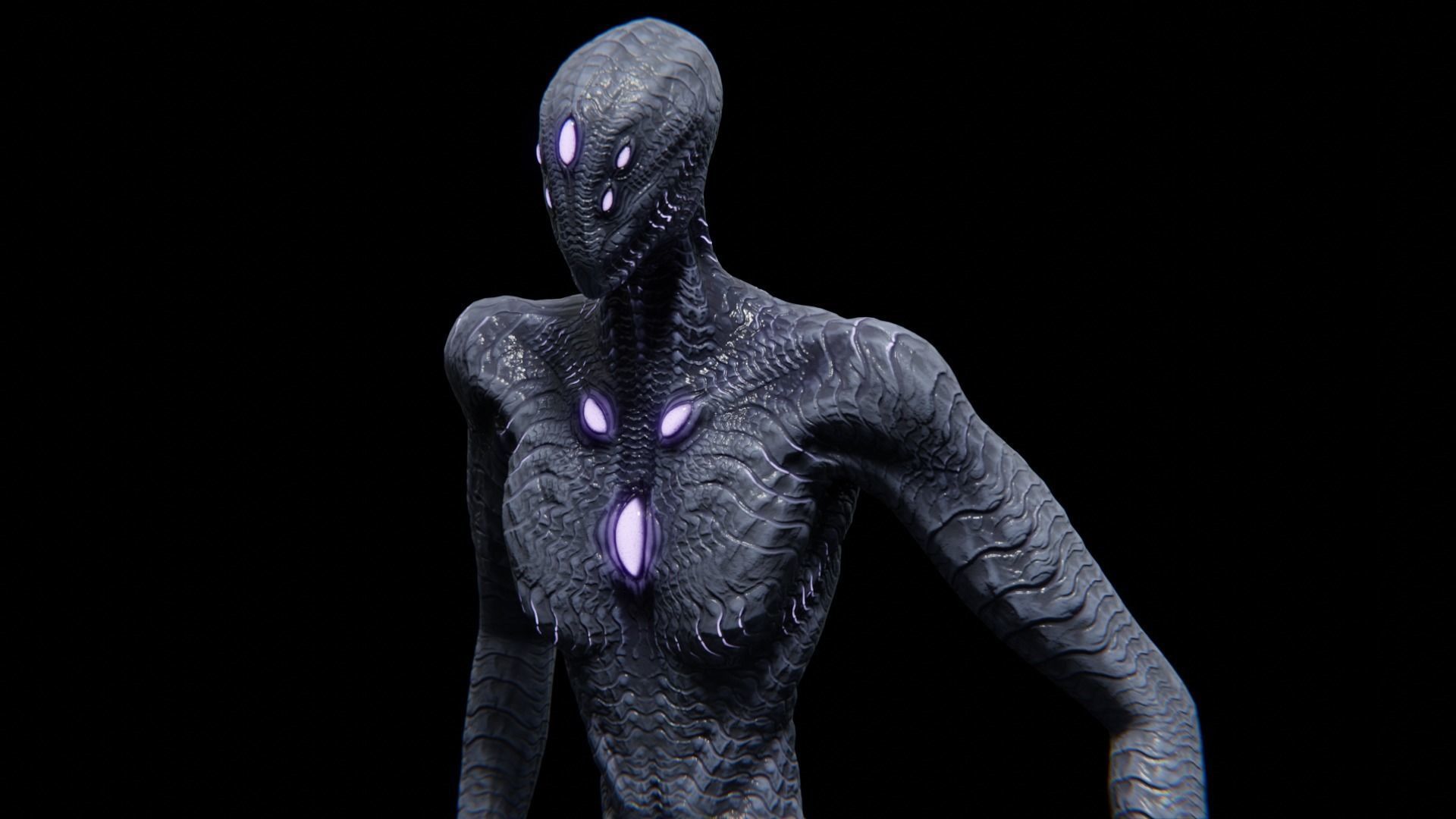 Alien God Entity Low-poly 3D model_33
