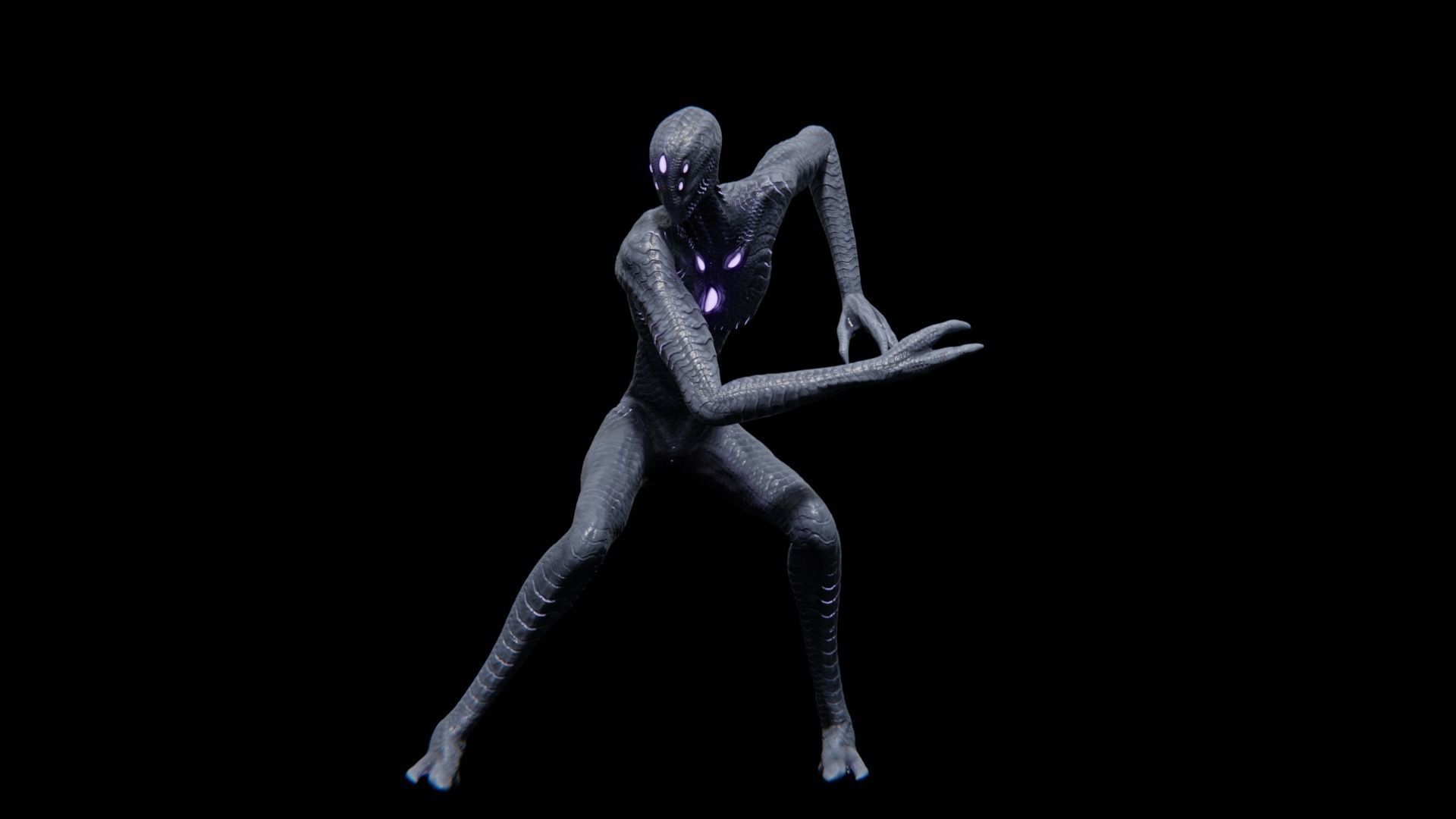 Alien God Entity Low-poly 3D model_29