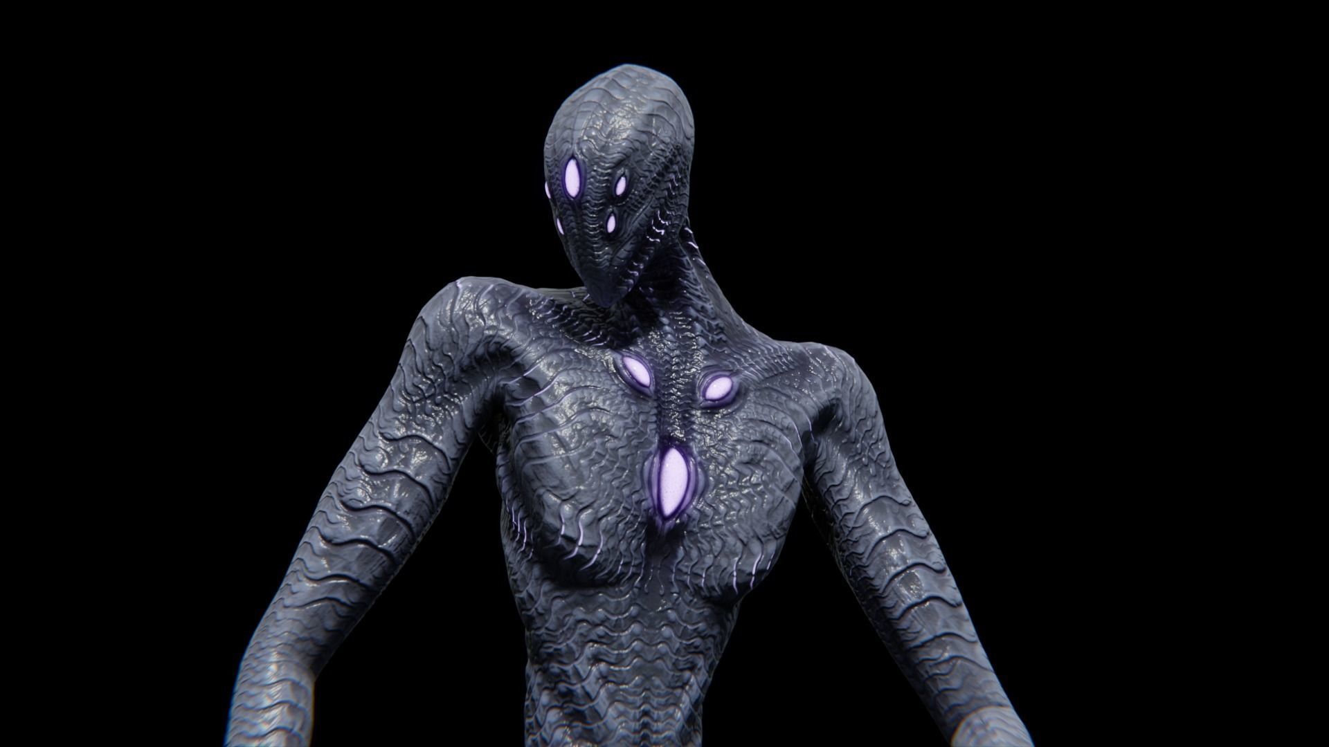 Alien God Entity Low-poly 3D model_9