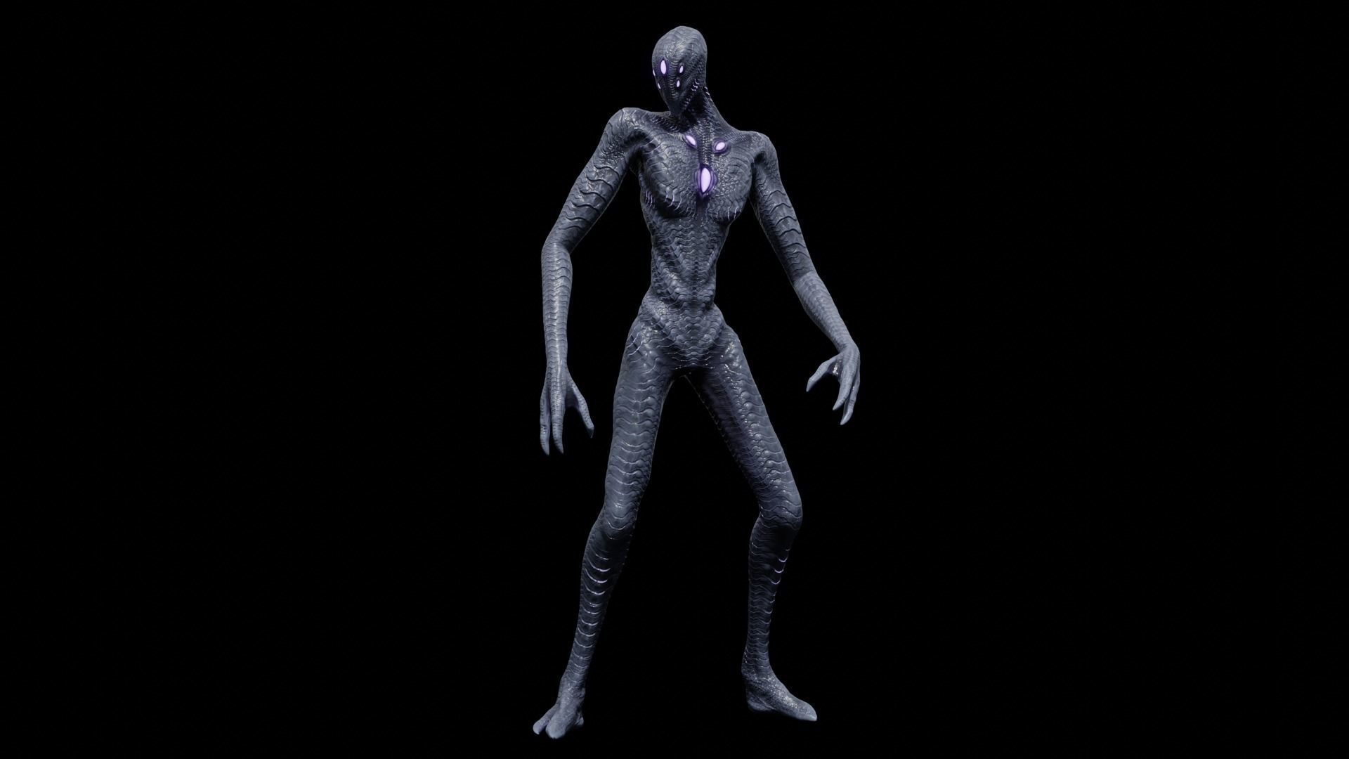 Alien God Entity Low-poly 3D model_28