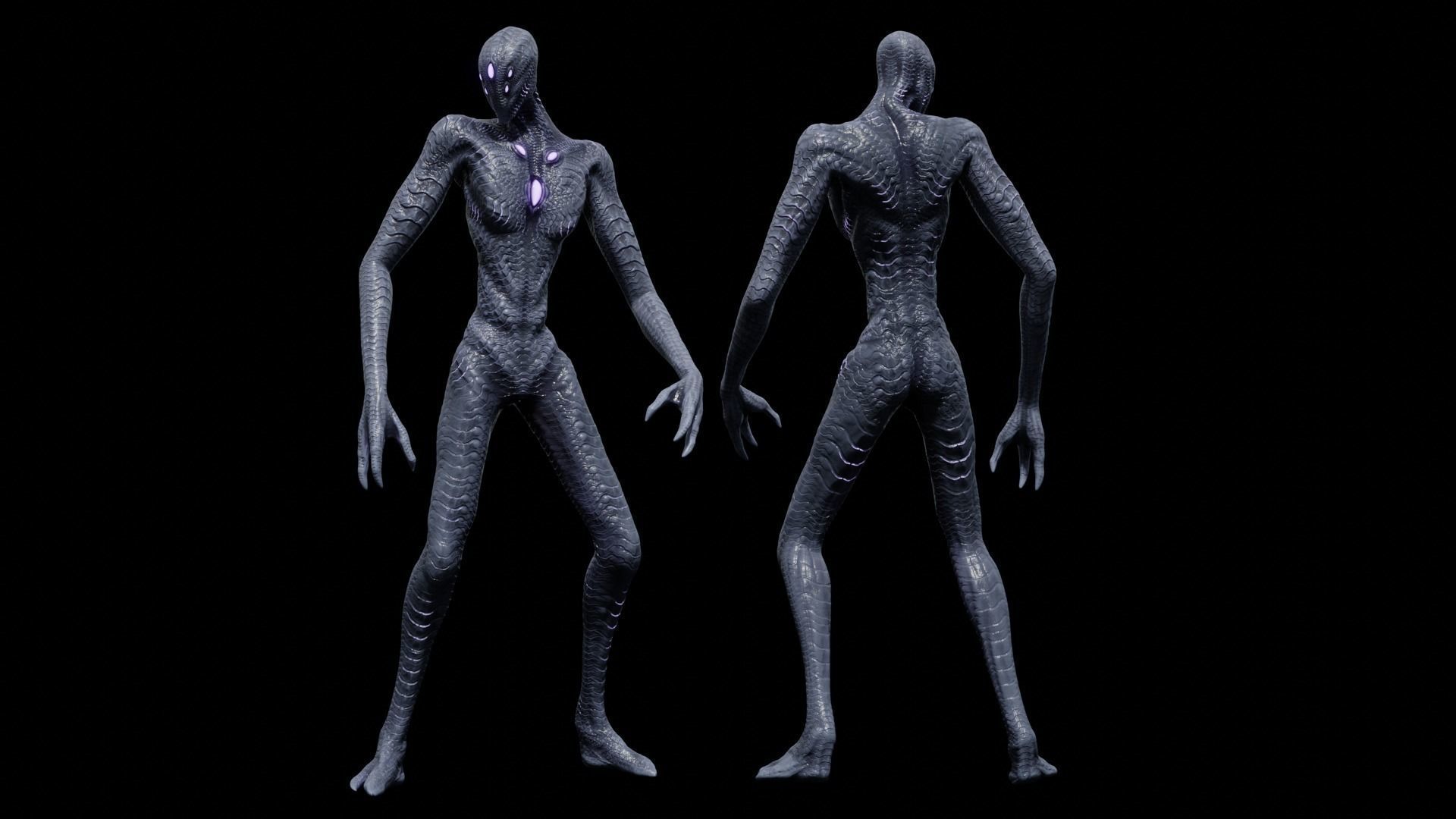 Alien God Entity Low-poly 3D model_22