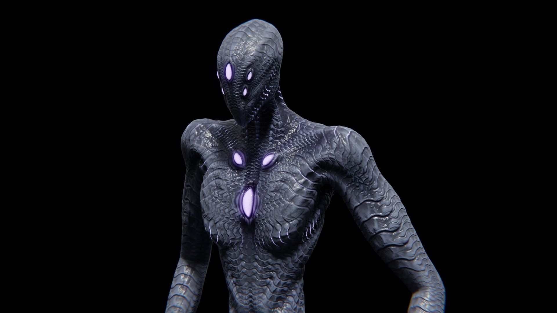 Alien God Entity Low-poly 3D model_25