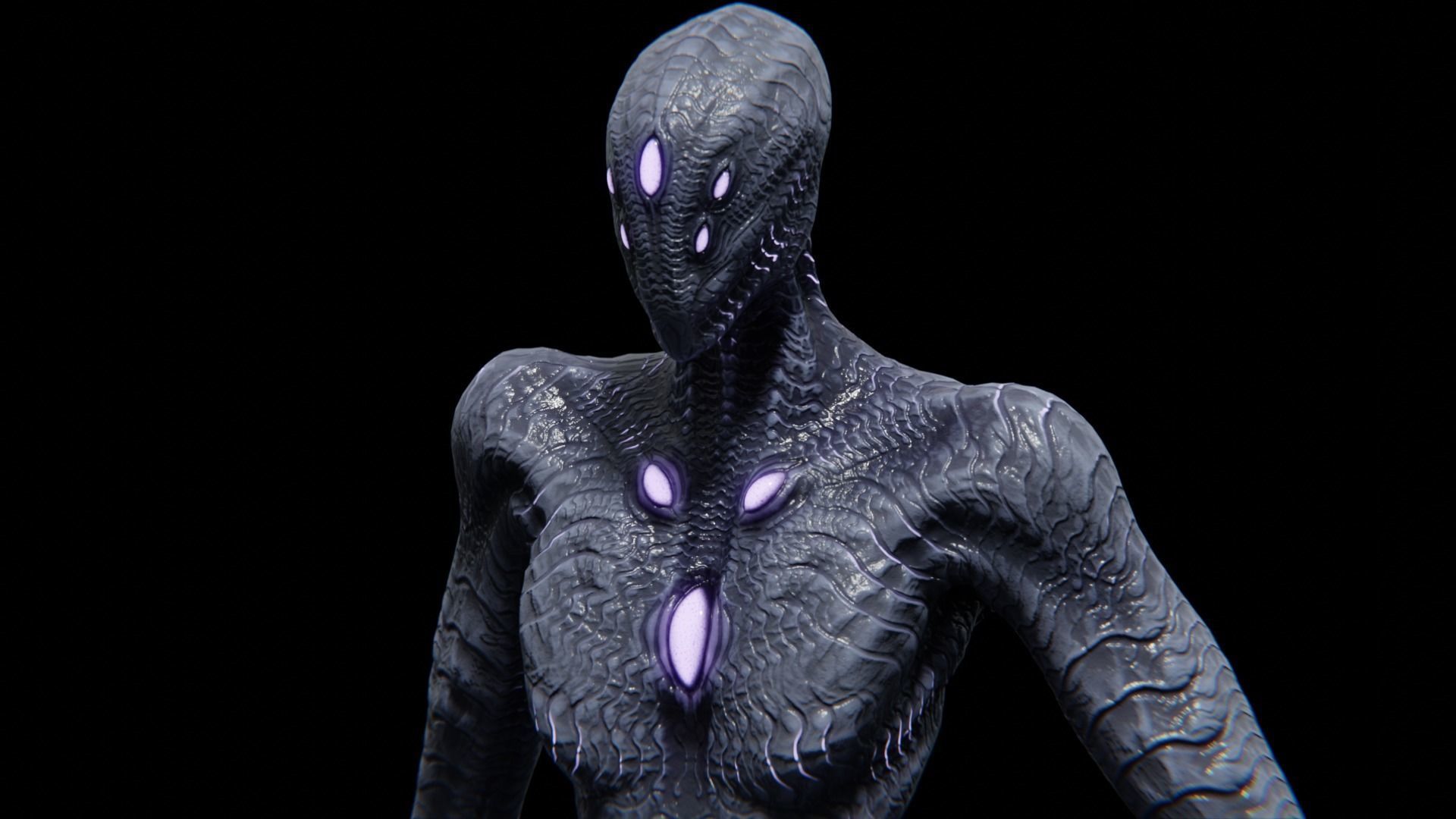 Alien God Entity Low-poly 3D model_8