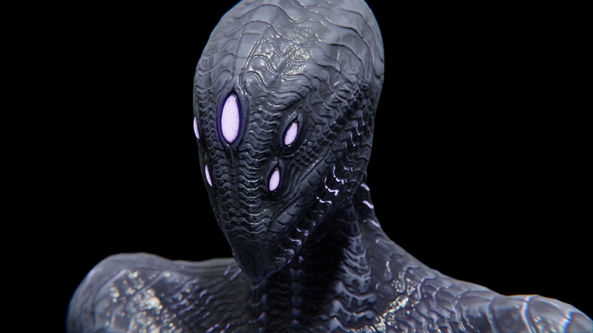 Alien God Entity Low-poly 3D model_7