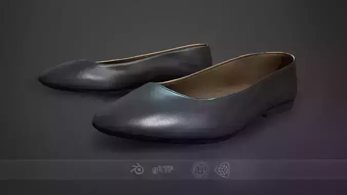 Black Woman Flat Pumps Shoes