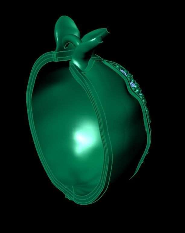 Pomegranate Pendant 3D print model_2